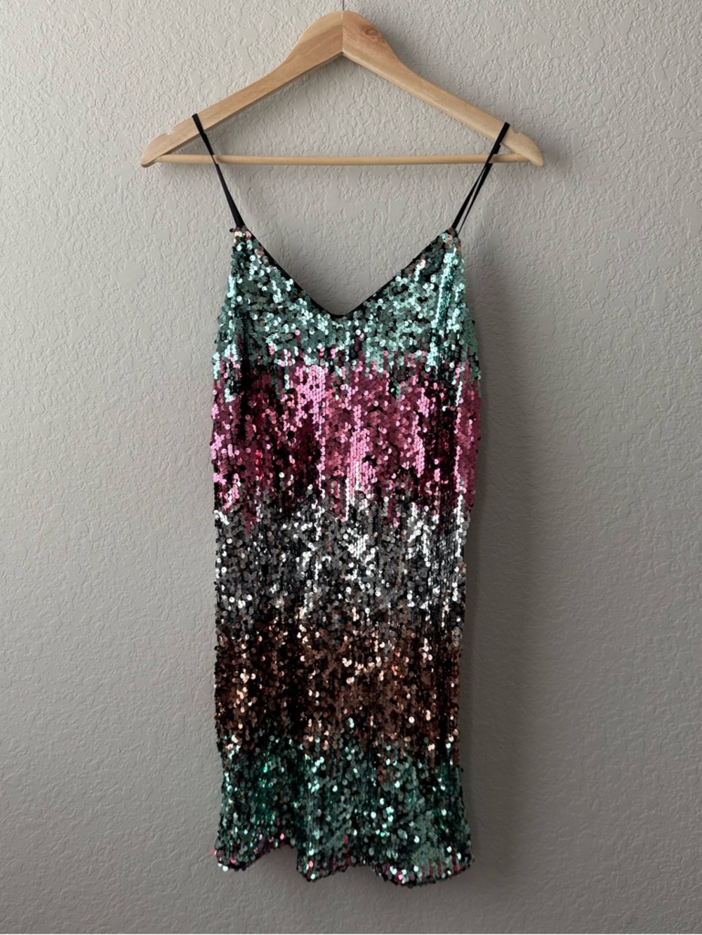 Express Sequin Mini Dress in‎ Teal, Pink, Silver, Brown